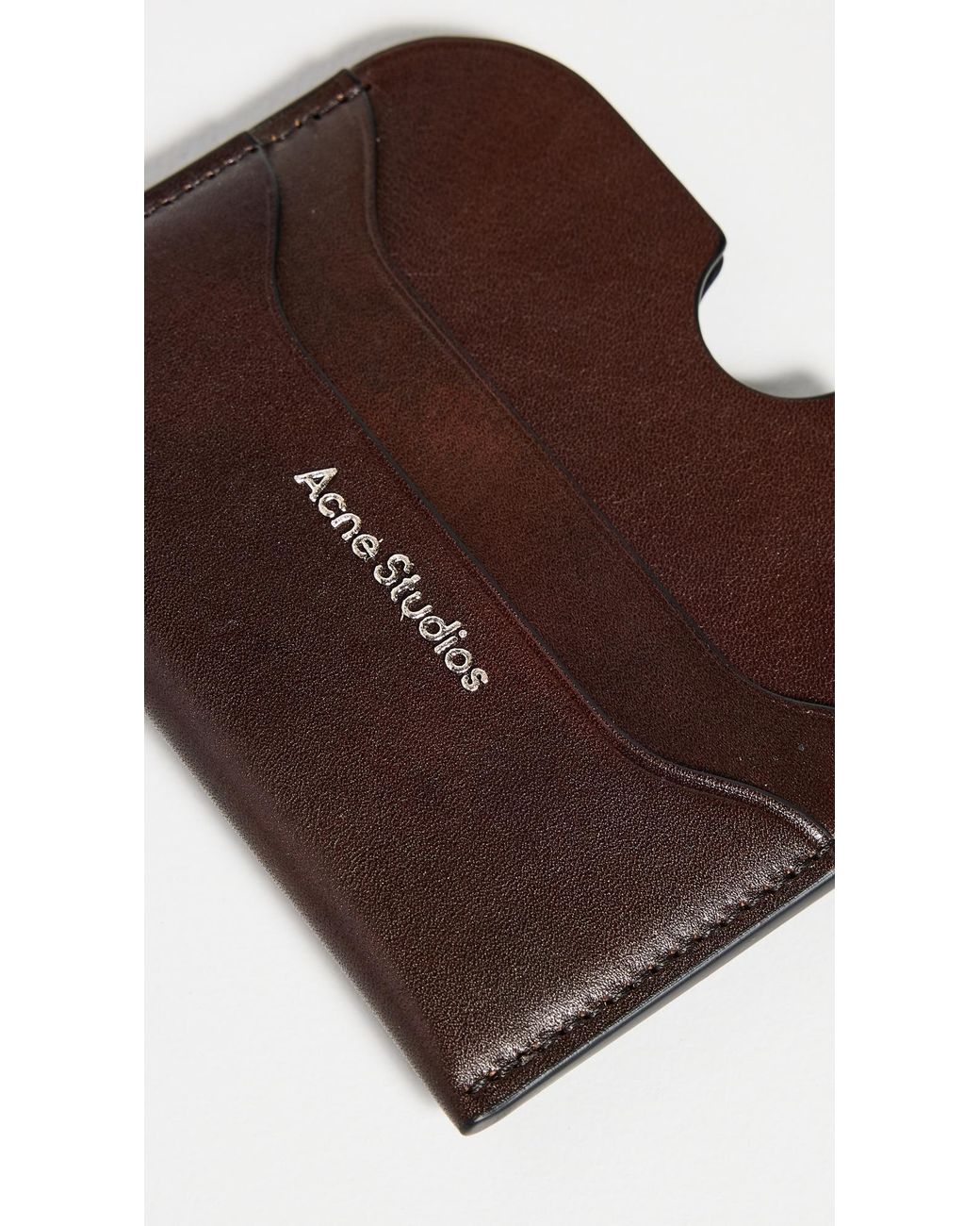 Acne Brown Elmas Aged Leather Card Case for men