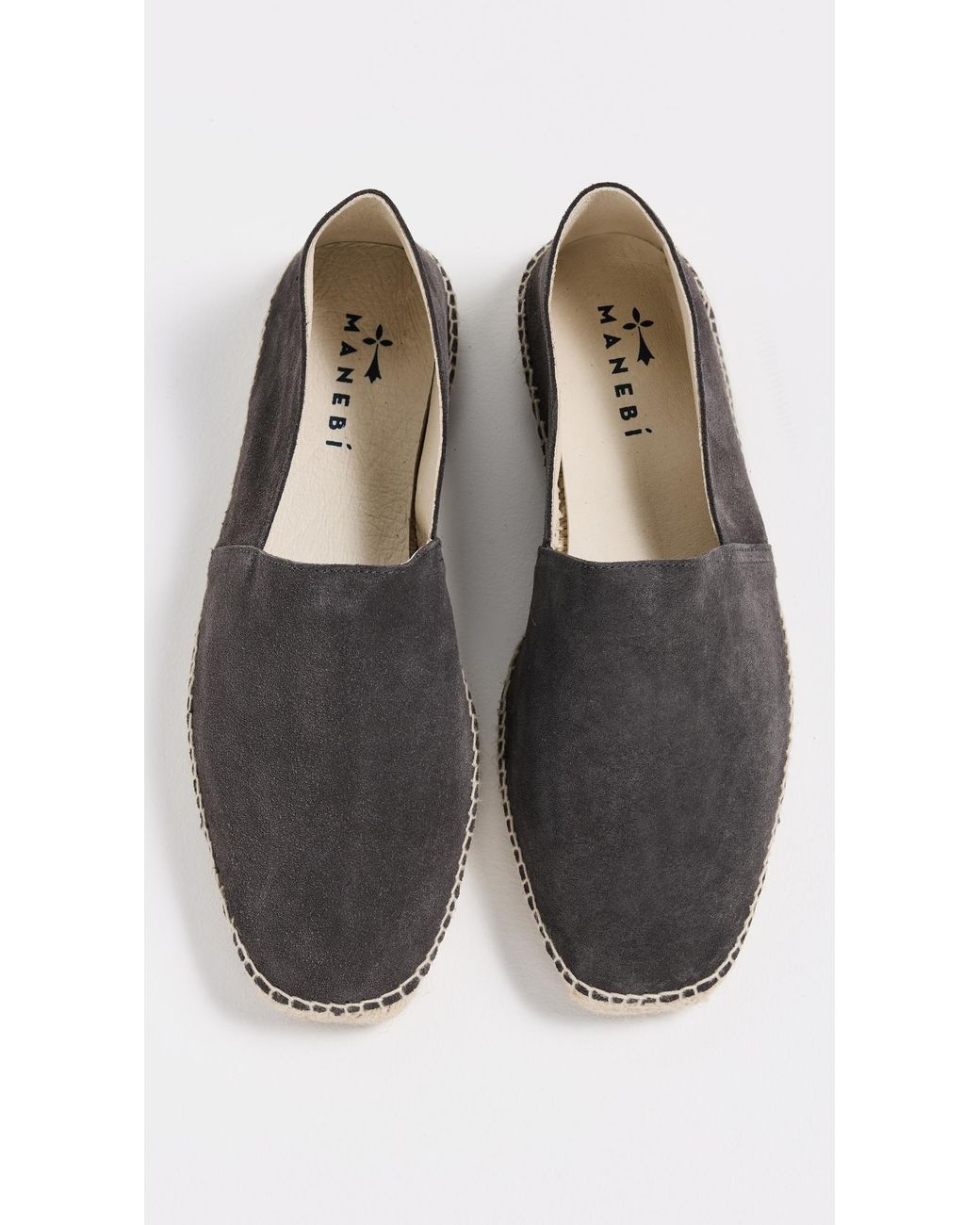 Manebí Black Suede Square Toe Espadrilles for men