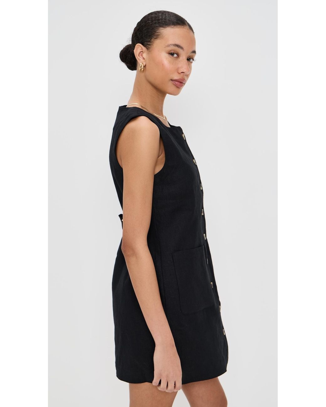 Posse Black Emma Button Down Mini Dress