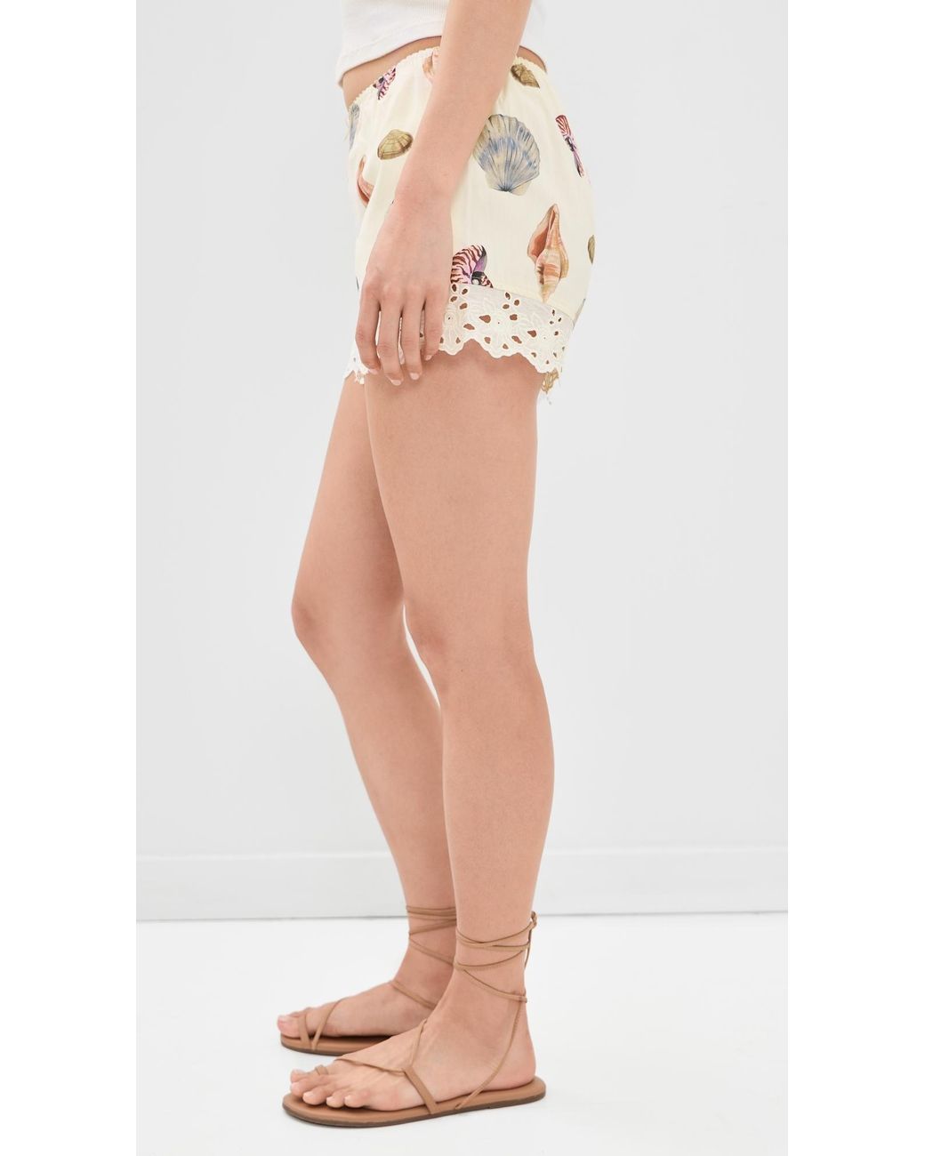Bailey Rose Natural Shell Mini Shorts