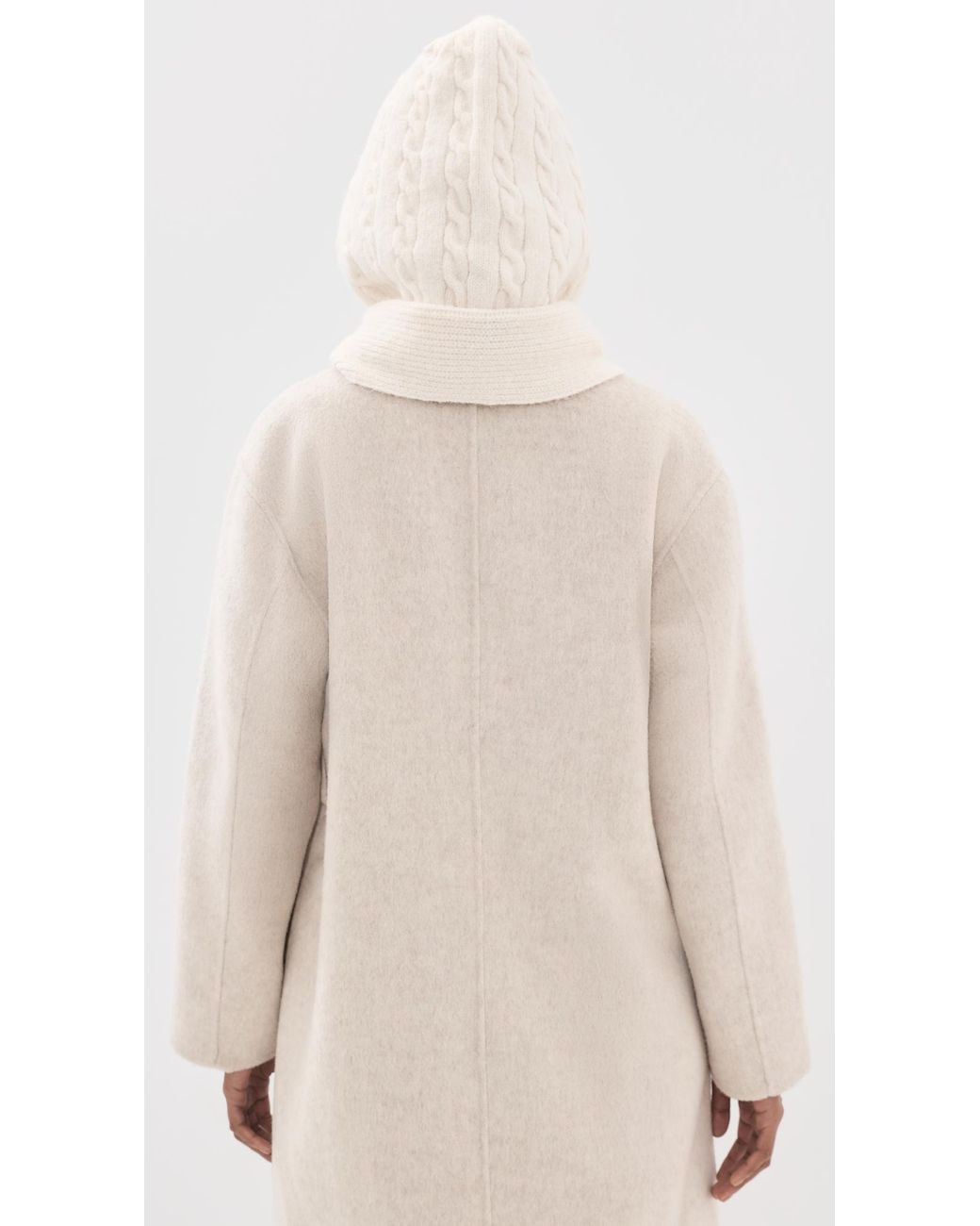 Hat Attack Natural Cable Hooded Scarf