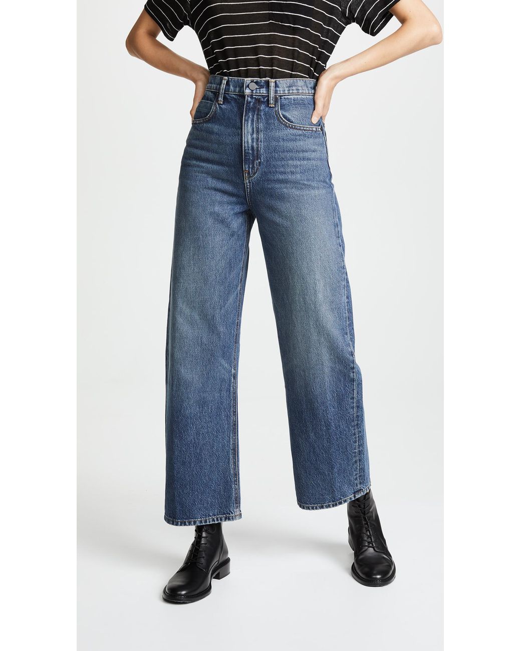Alexander Wang Denim Crush Wide Leg in 