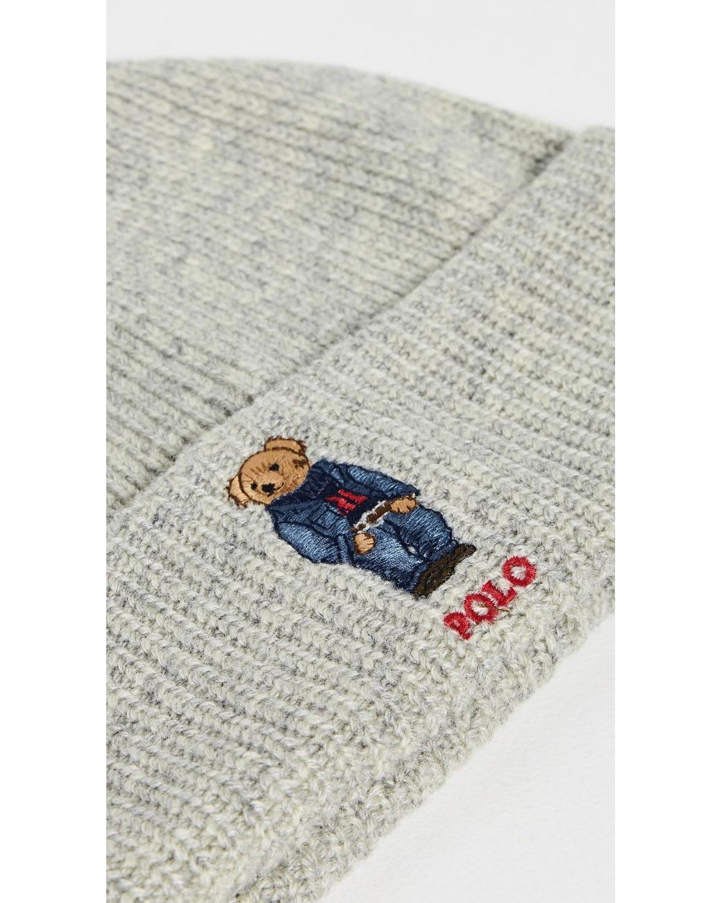 Polo Ralph Lauren Black Solid Denim Bear Beanie for men
