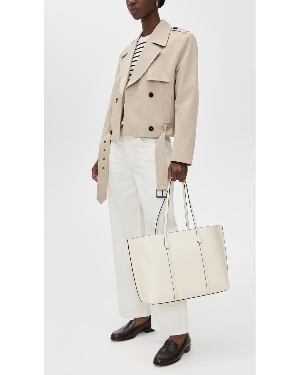 Tory Burch White Perry Tote