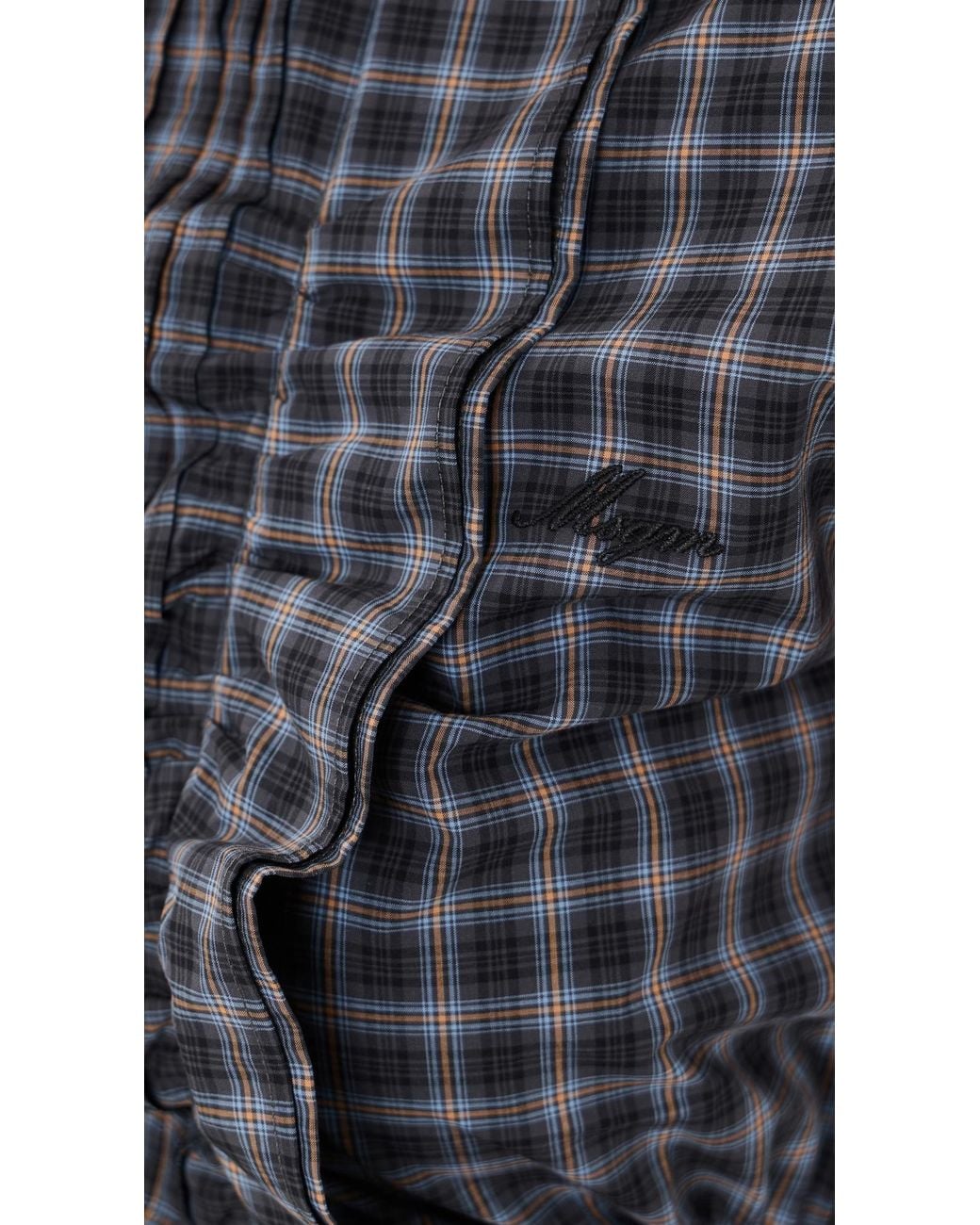 MSGM Black Plaid Blouse