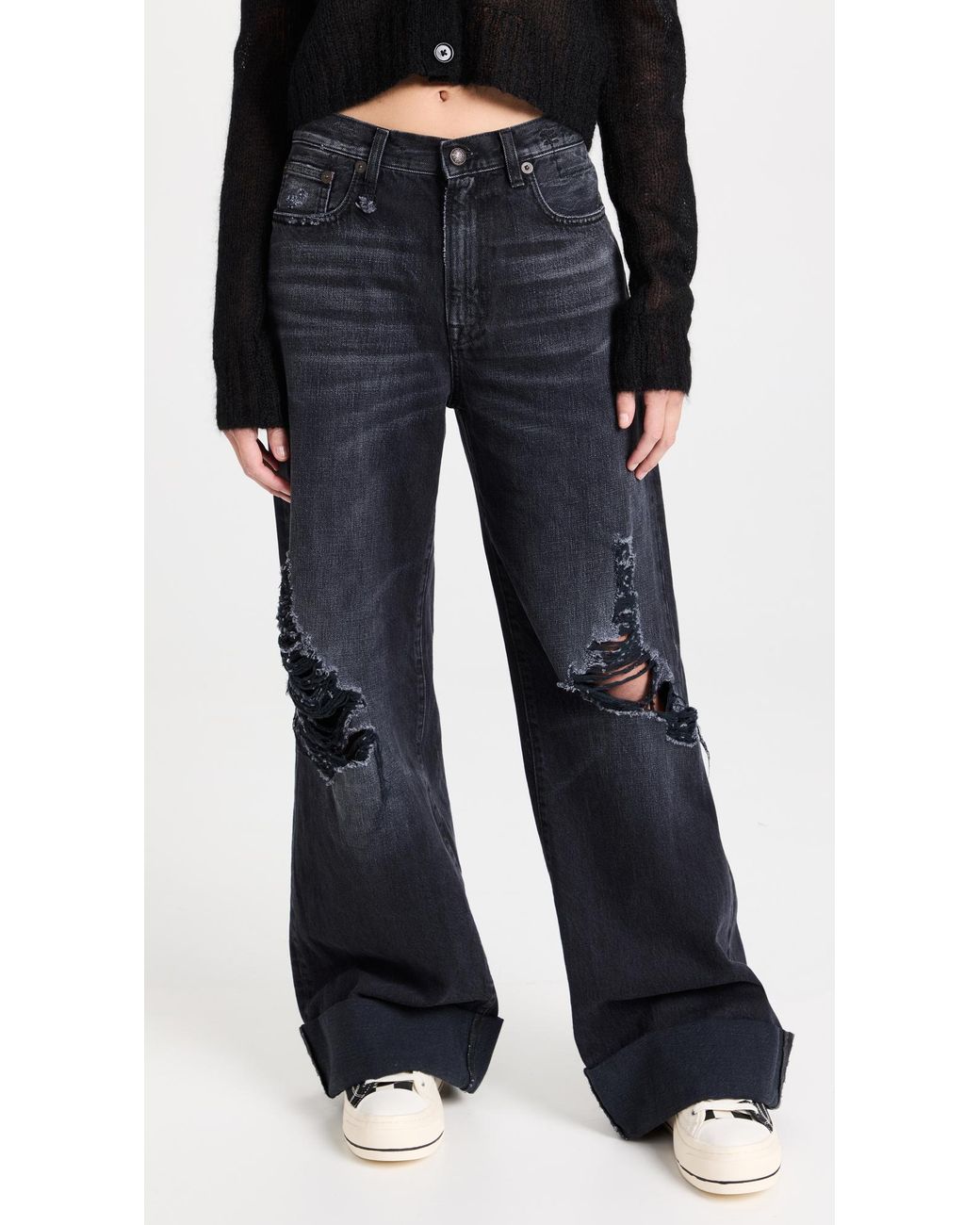 R13 Lisa Baggy Jeans in Black | Lyst