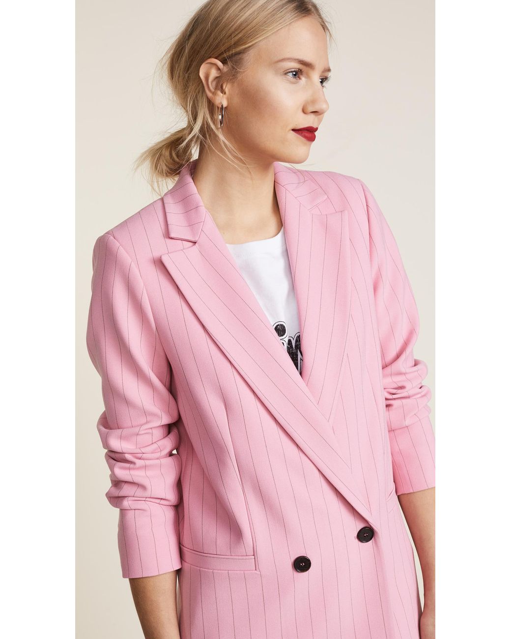 Ganni Brighton Blazer in Pink | Lyst Canada