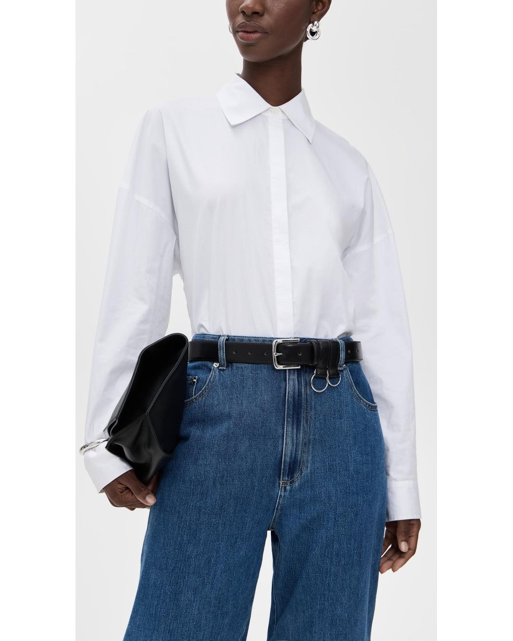 Tibi Black Classic Ring Hardware Leather Belt