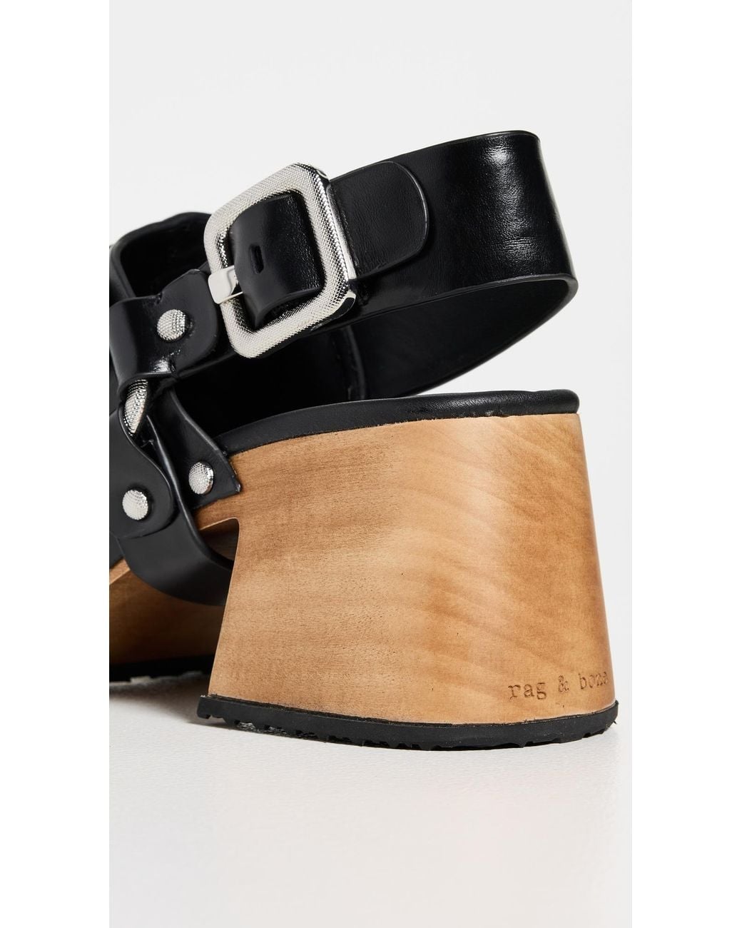 Rag & Bone Black Farrah Harness Clogs