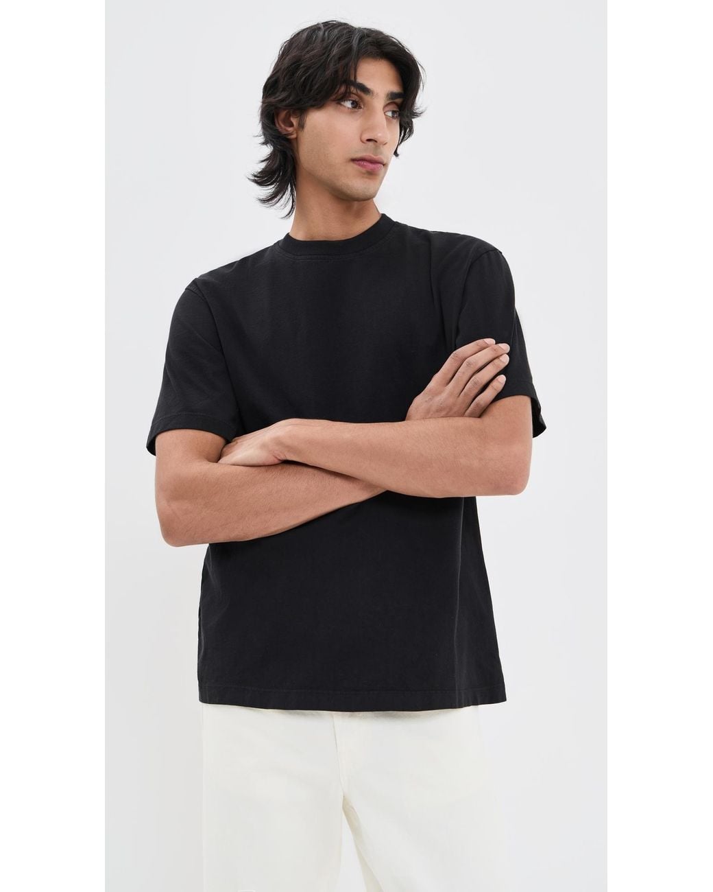 Agolde Black Asha Mock Neck Tee for men