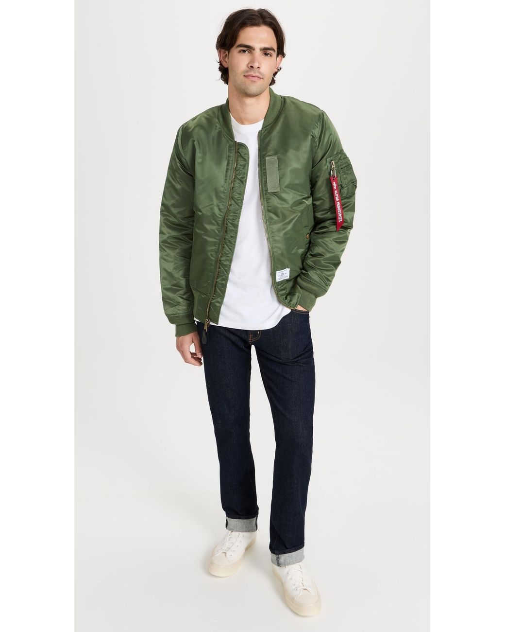 Alpha Industries Green Ma-1 Regular Fit Flight Jacket for men