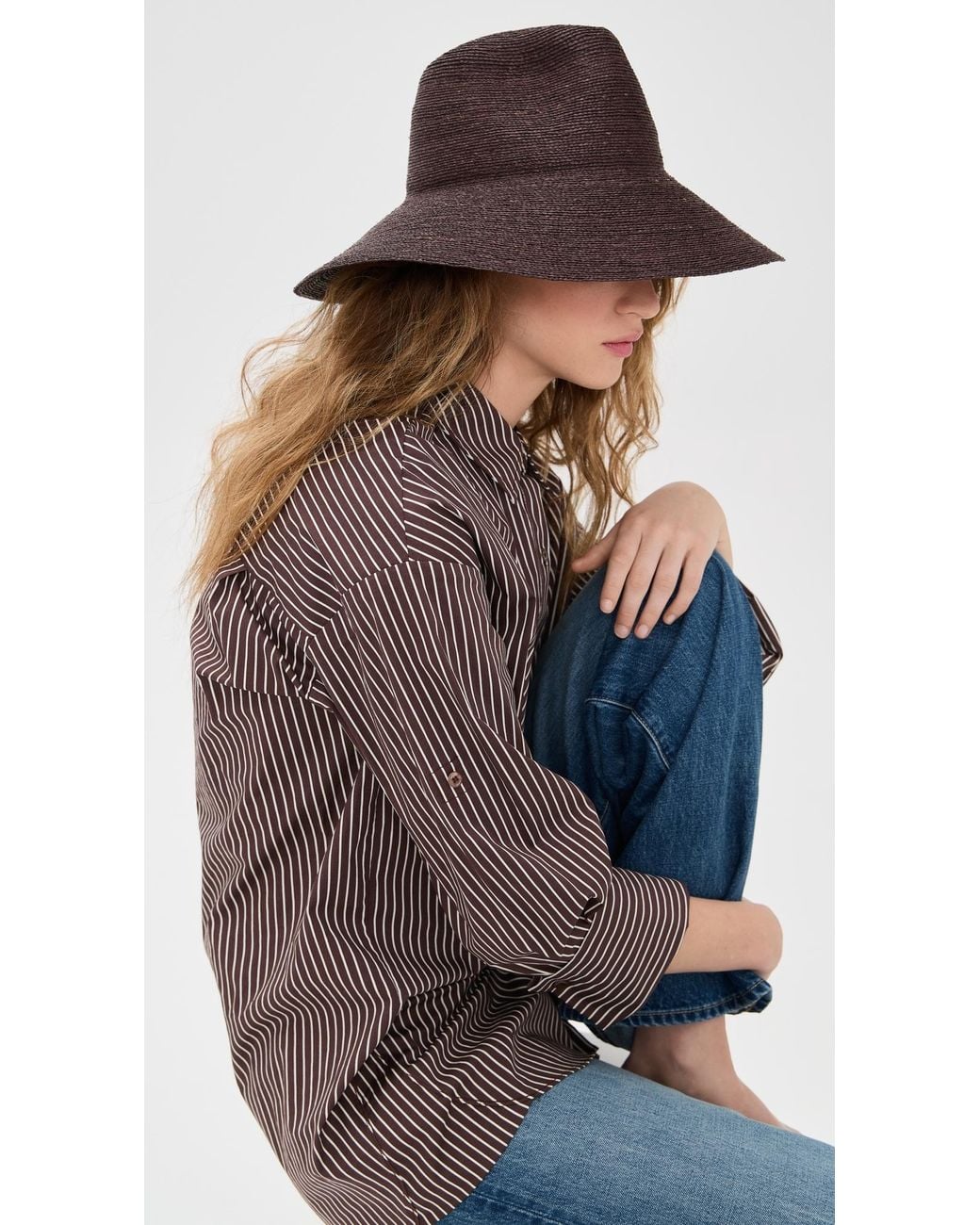 Janessa Leone Colette Straw Hat in Brown | Lyst display picture 1
