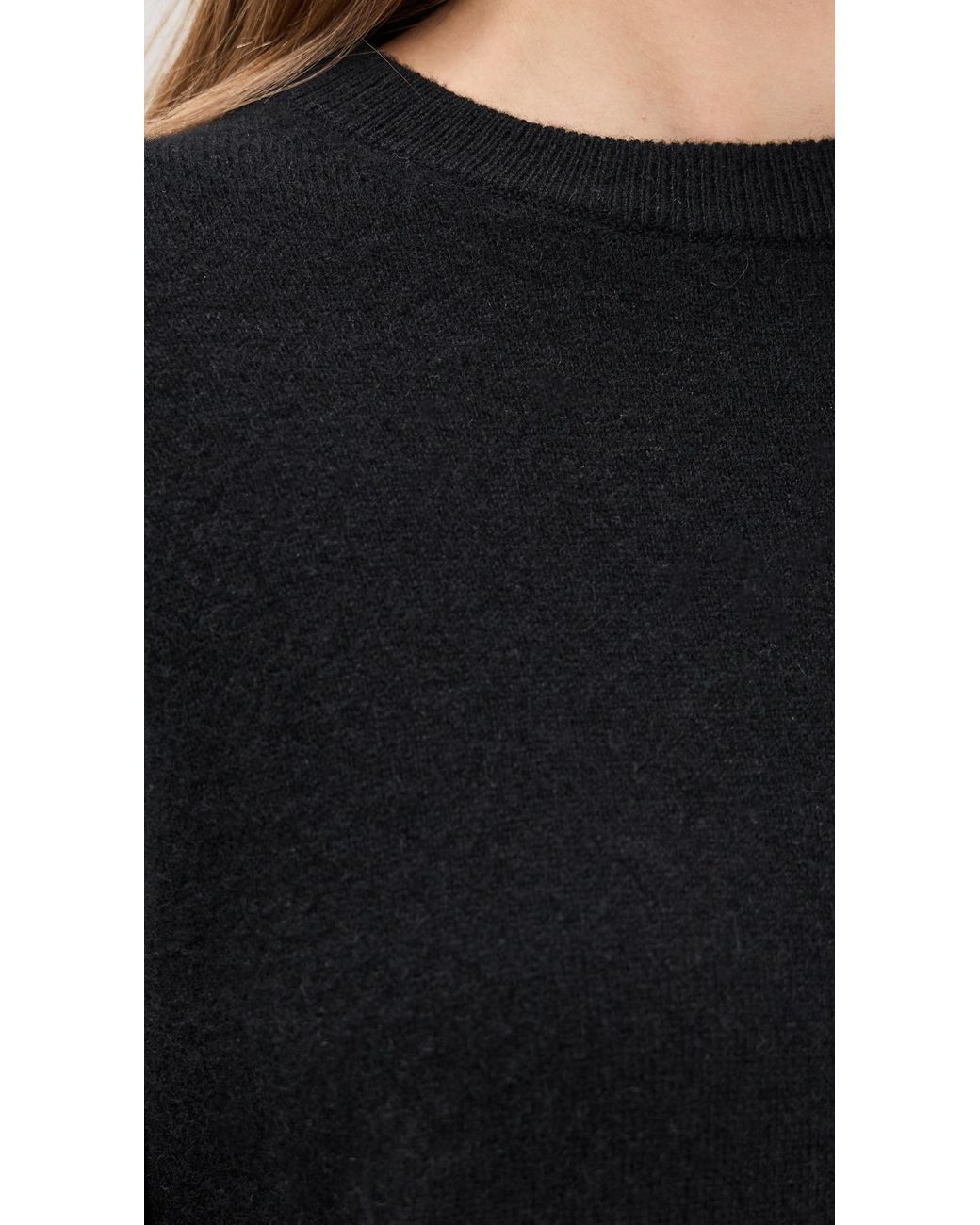 White + Warren Black Cashmere Crew