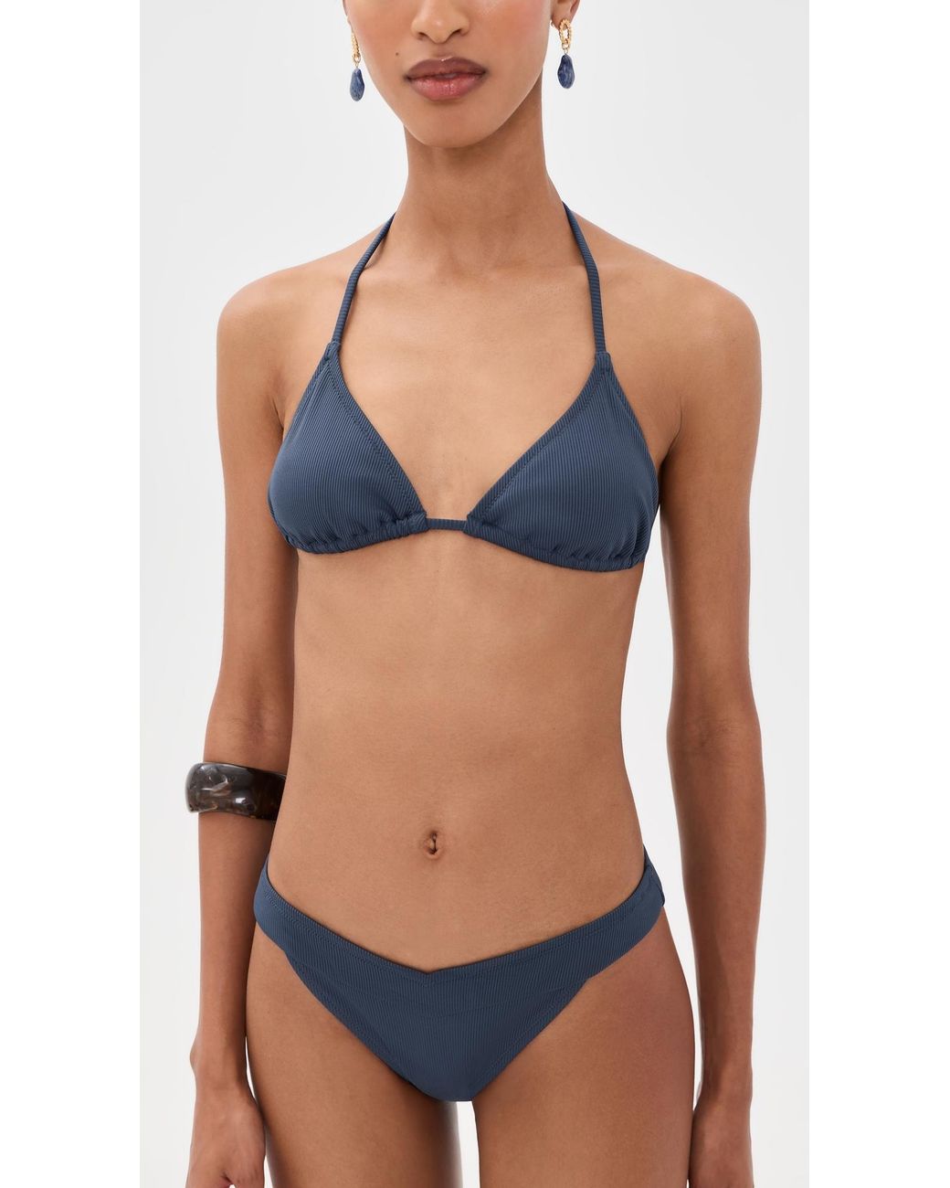 Le Bos Blue Triangle Bikini Top