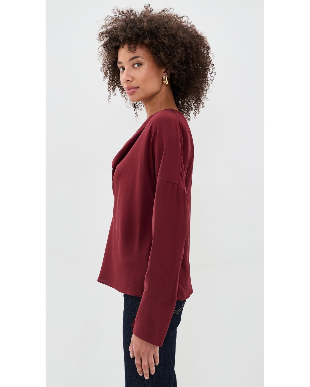 Rag & Bone Red Vinnie Silk Blouse
