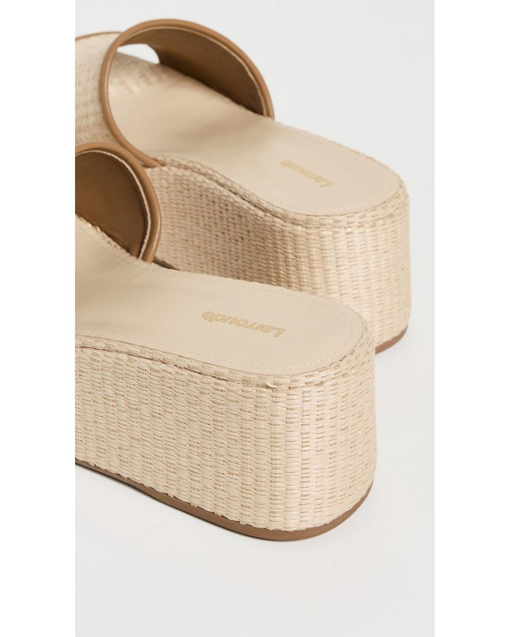 Larroude Natural Alex Flatform Mules