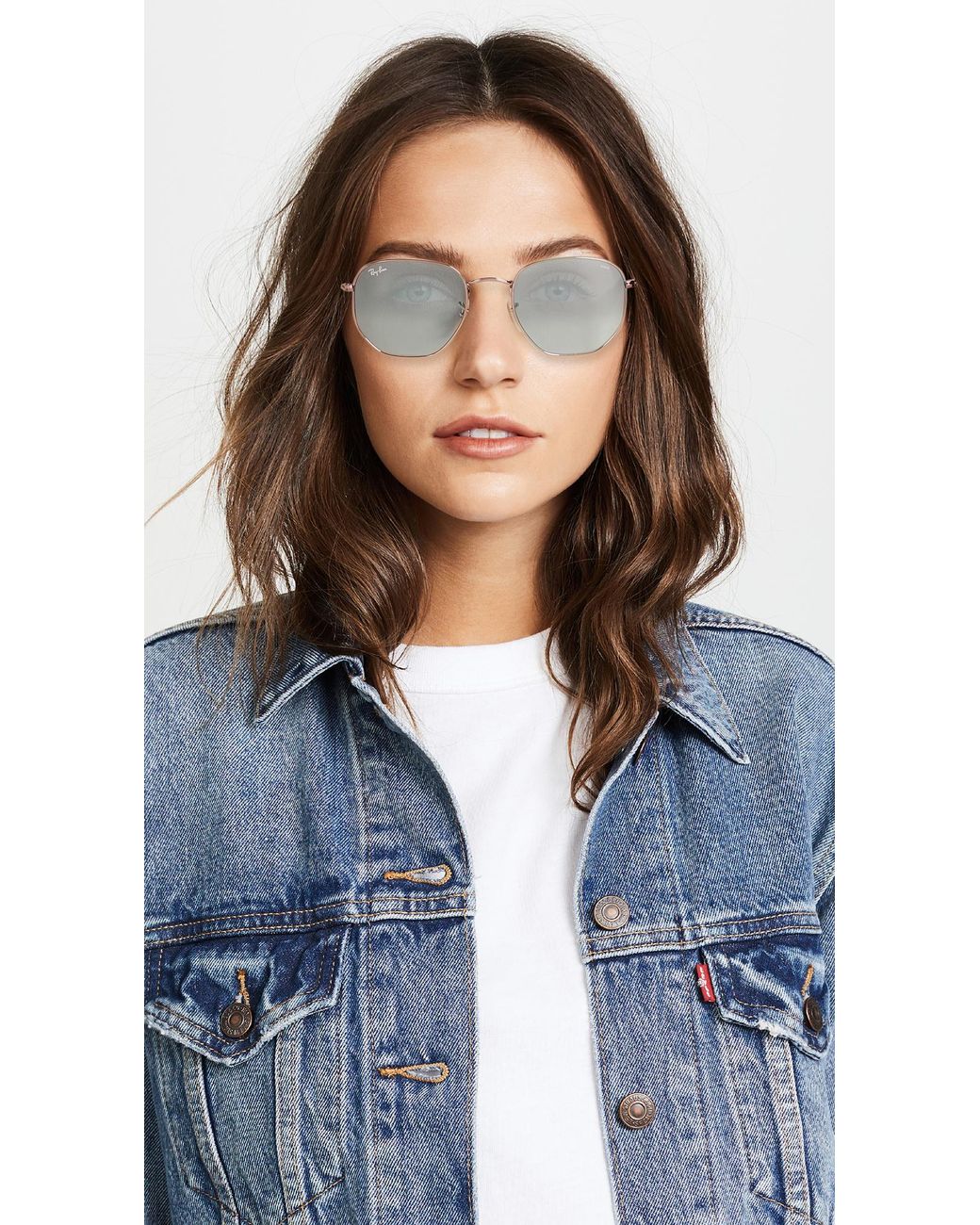 Ray-Ban Rb3548n Hexagonal Evolve Round Sunglasses in Blue | Lyst