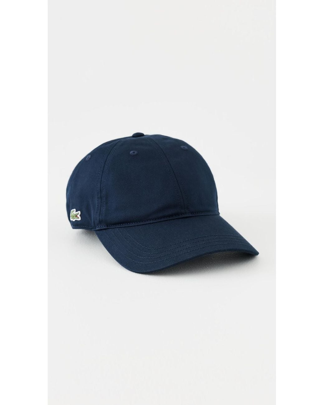Lacoste Blue Cotton Twill Side Logo Cap