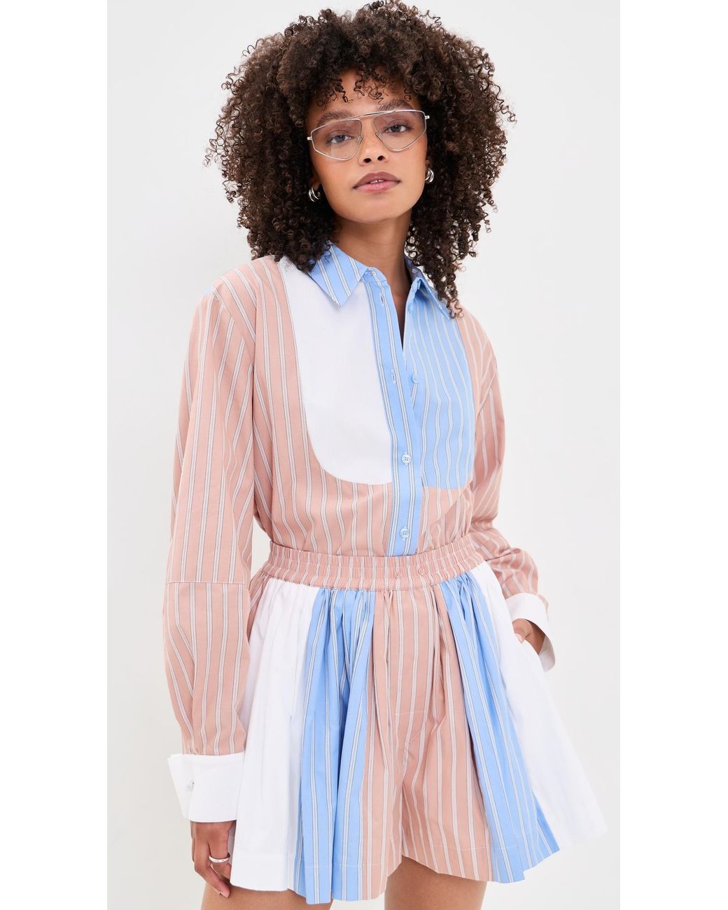 Essentiel Antwerp White Jatch Patchwork Shirt
