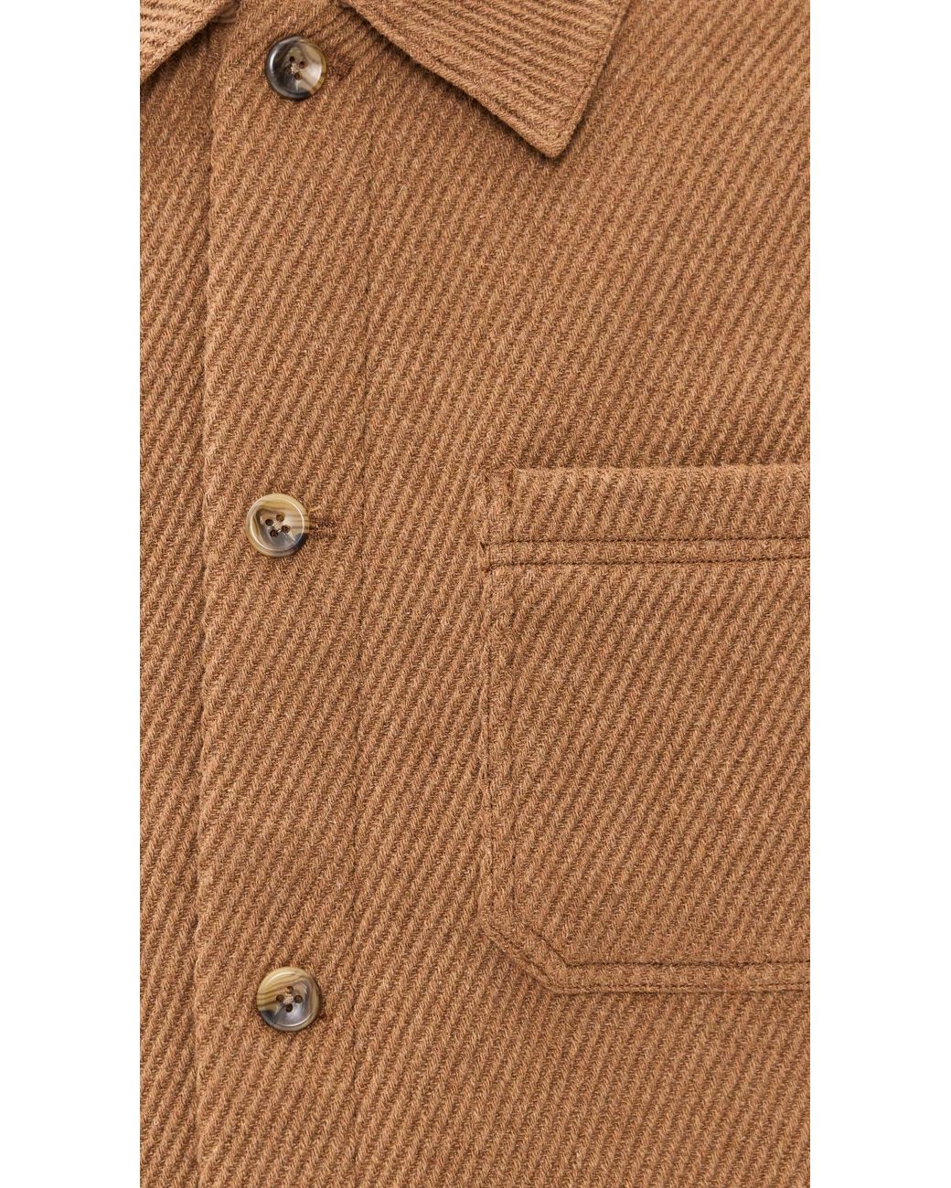 Les Deux Brown Twill Wool Shacket for men
