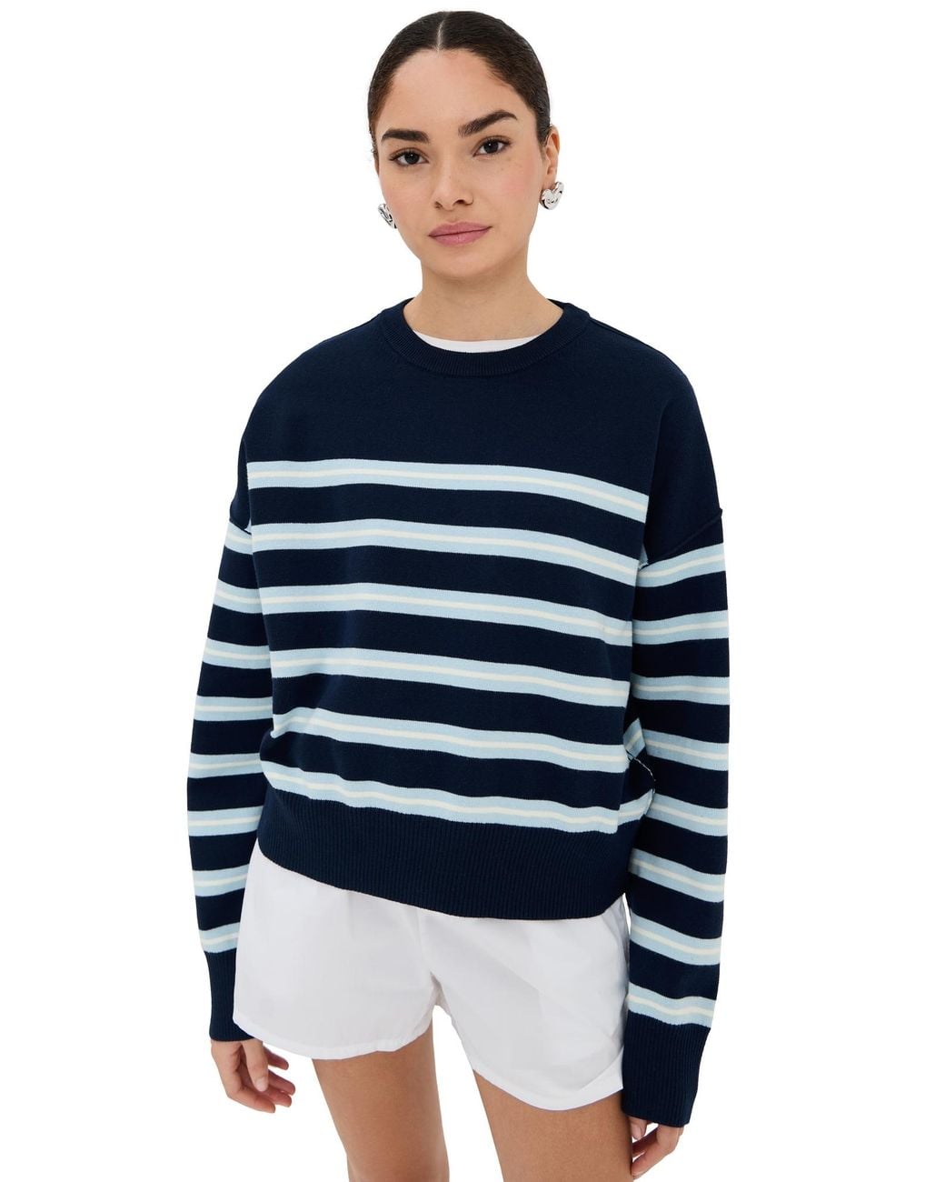 Le Bos Blue Striped Boxy Pullover