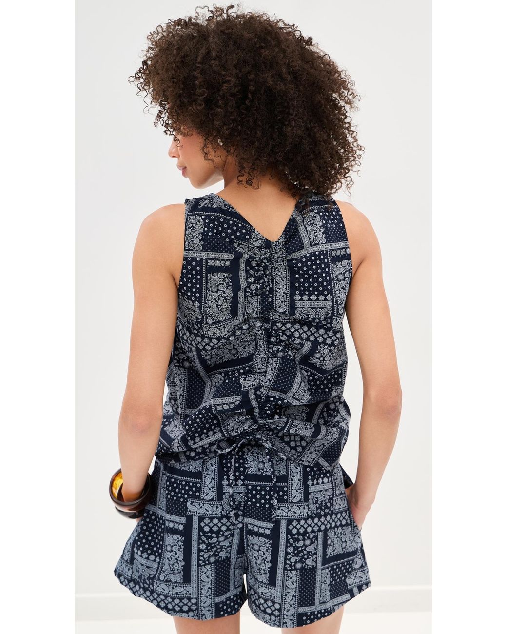 Le Bos Blue Fallon Sleevless Top