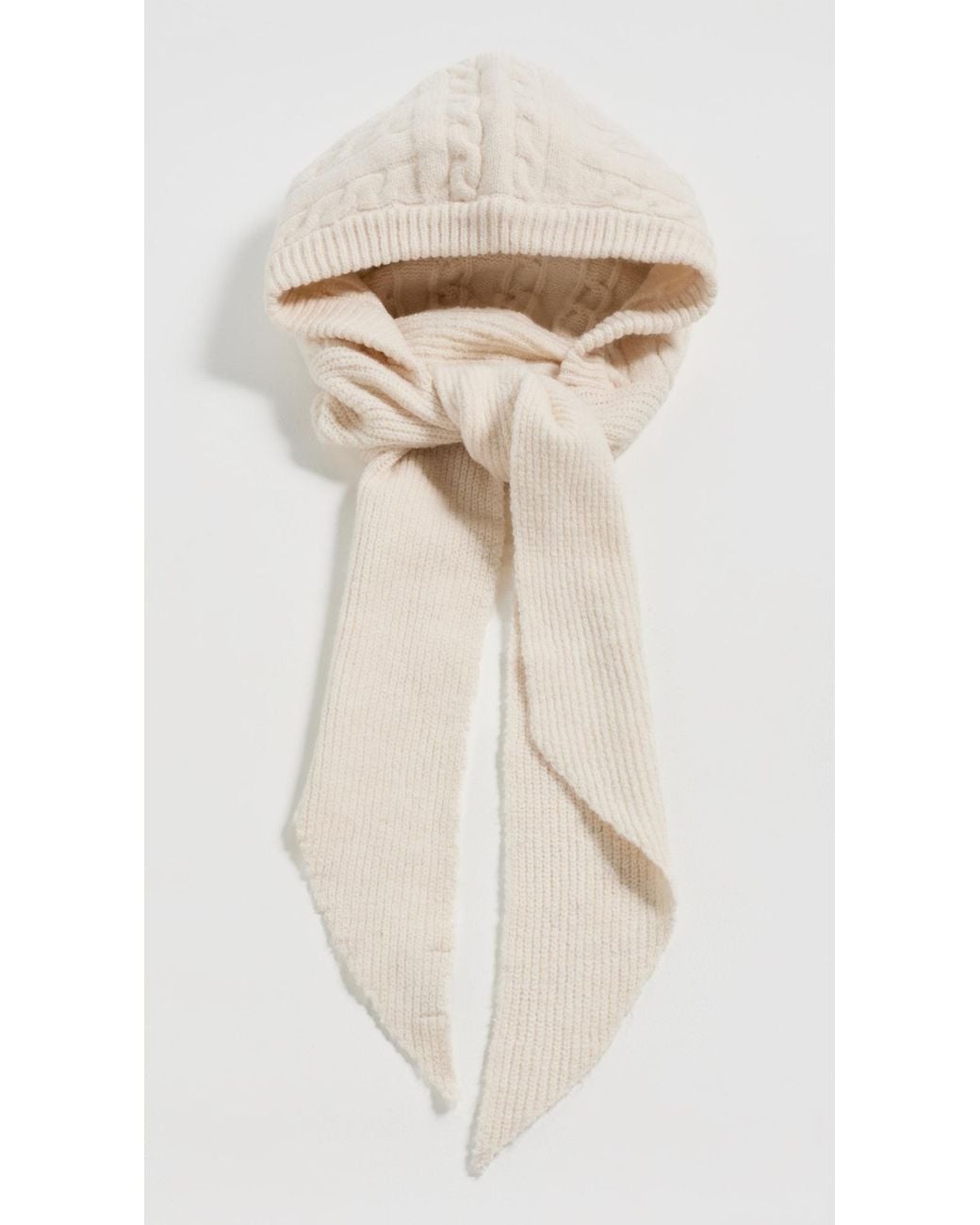 Hat Attack Natural Cable Hooded Scarf