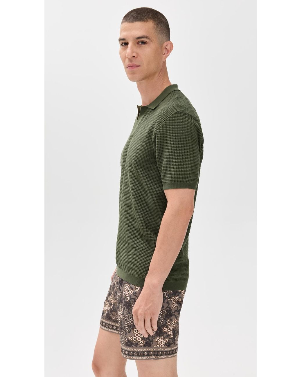 Green Rody Orlebar Brown Roddy Knit Polo in Green for Men | Lyst