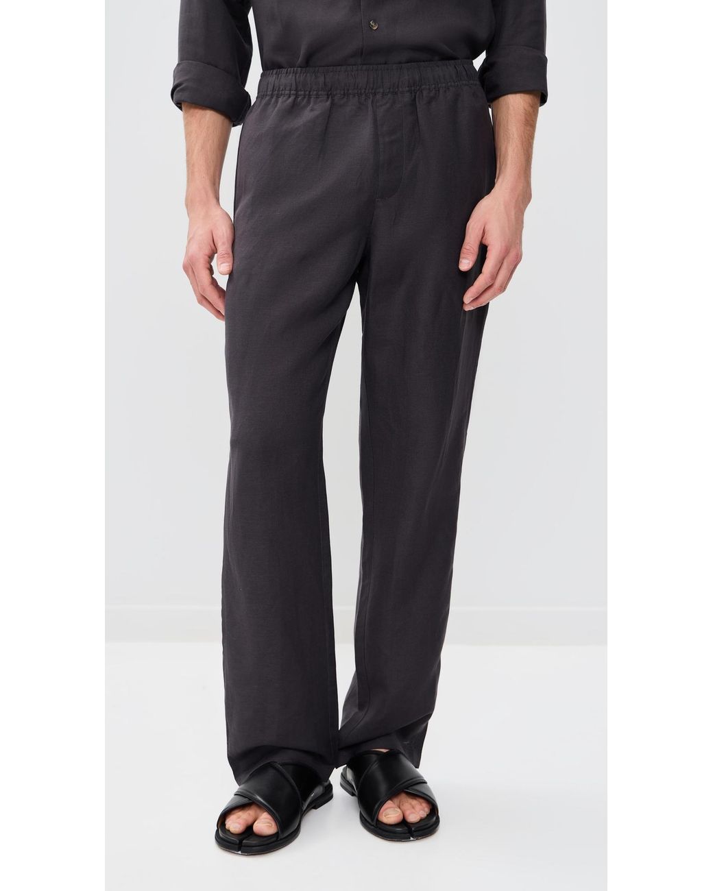AUTO-REPLY Black Linen Pants for men