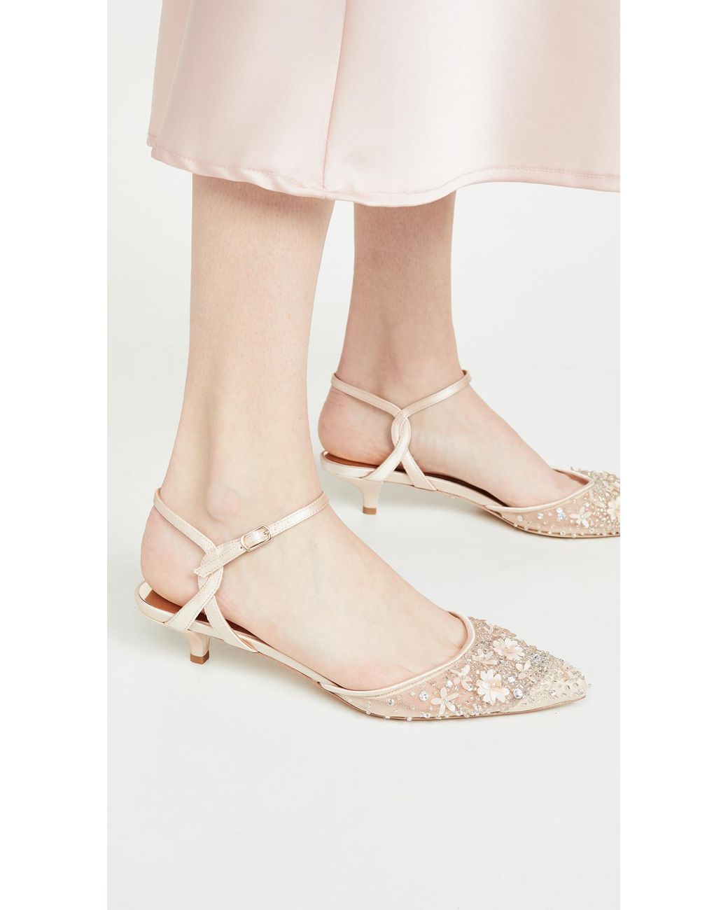 Badgley mischka iris kitten heel slingback pump outlet
