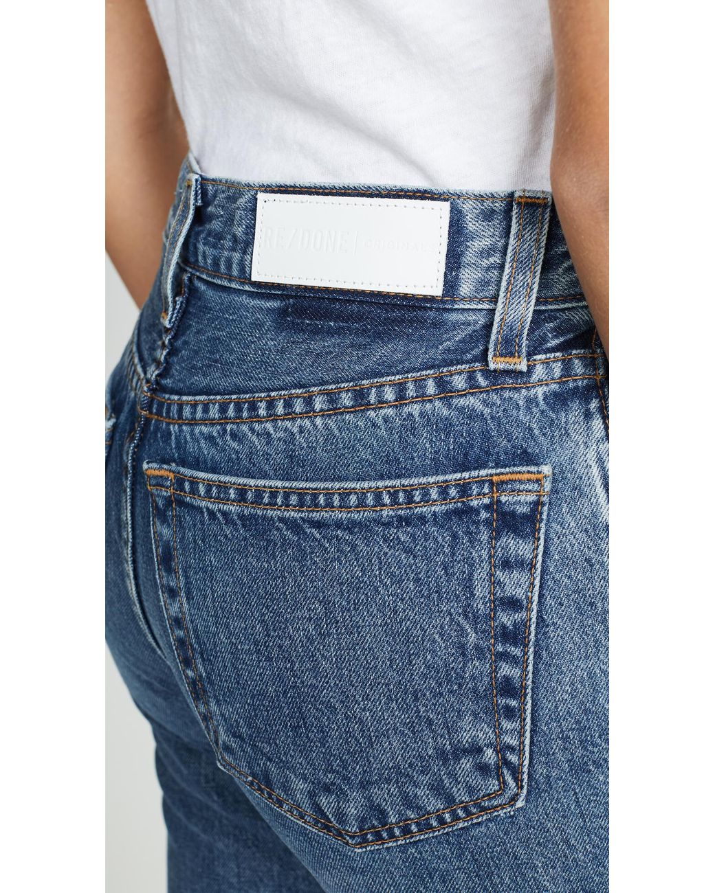 RE/DONE Denim High Rise Rigid Stove Pipe Jeans in Blue | Lyst