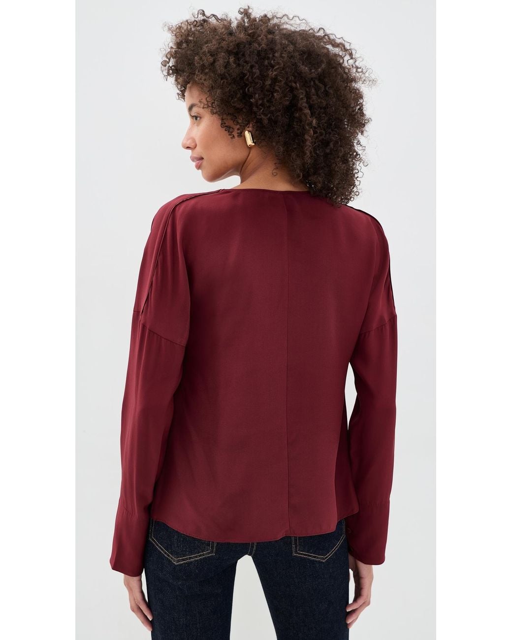 Rag & Bone Red Vinnie Silk Blouse