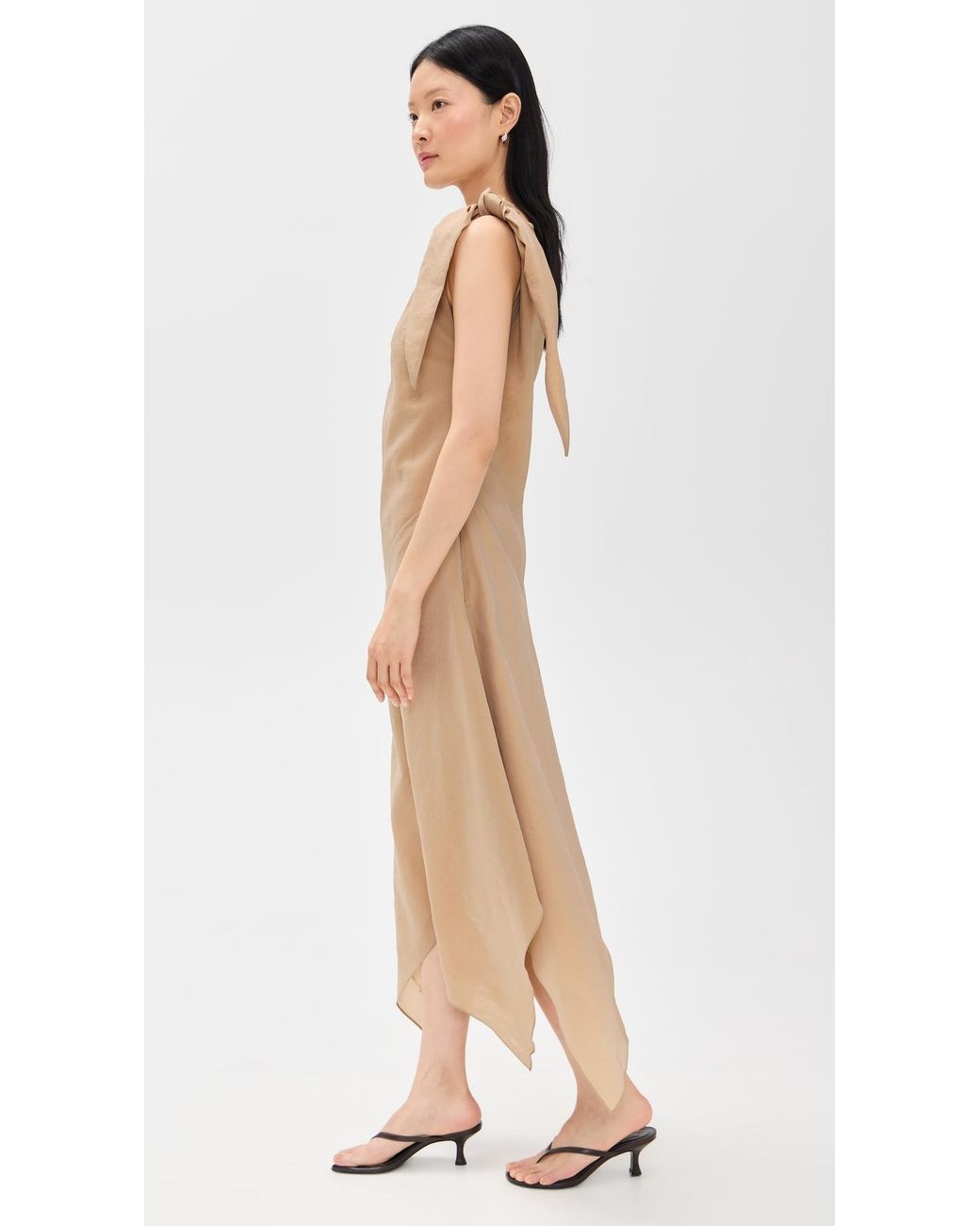 strapless open back dress Karine pink V-neck knitted mini dress