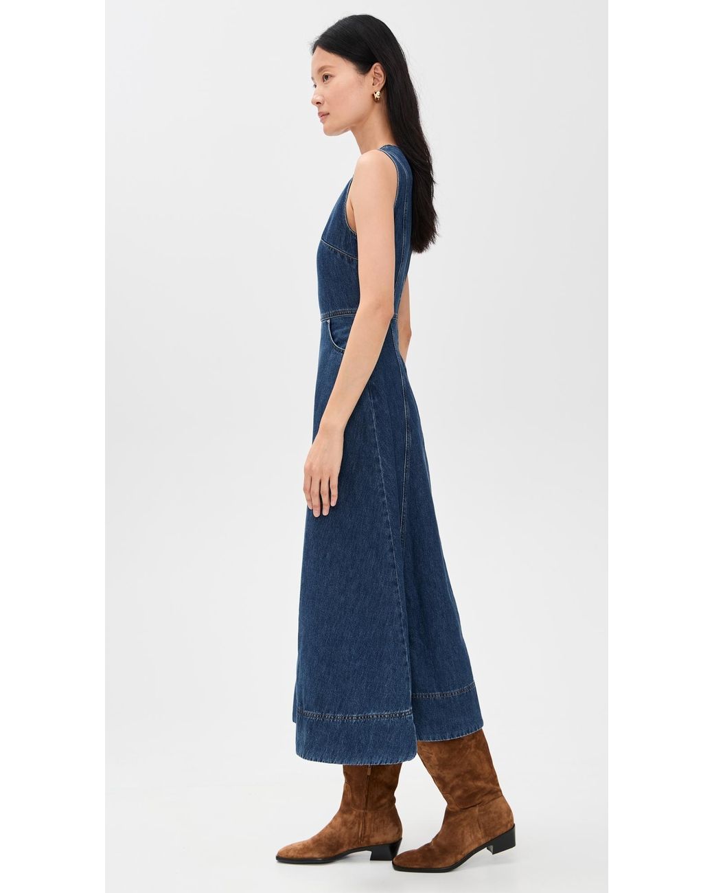 white christmas dresses ALIGNE Denim Midi Dress - White main image 0