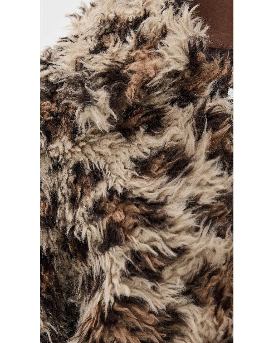 MSGM Natural Leopard Sherpa Bomber Jacket
