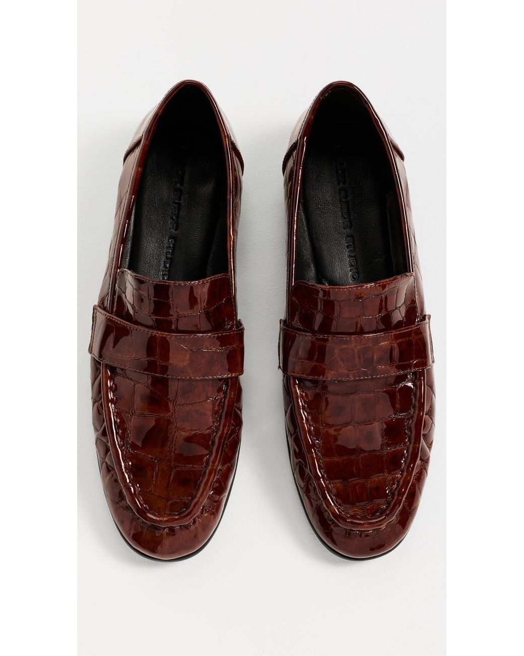 Black Suede Studio Brown Arrow Loafers