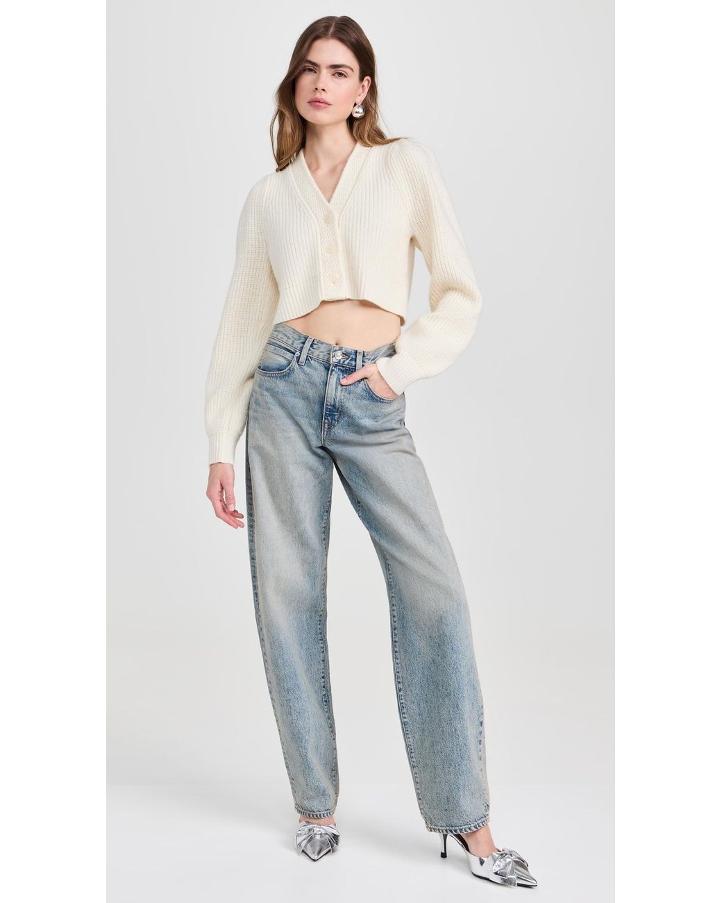 LoveShackFancy Blue Avignon Crop Cardigan