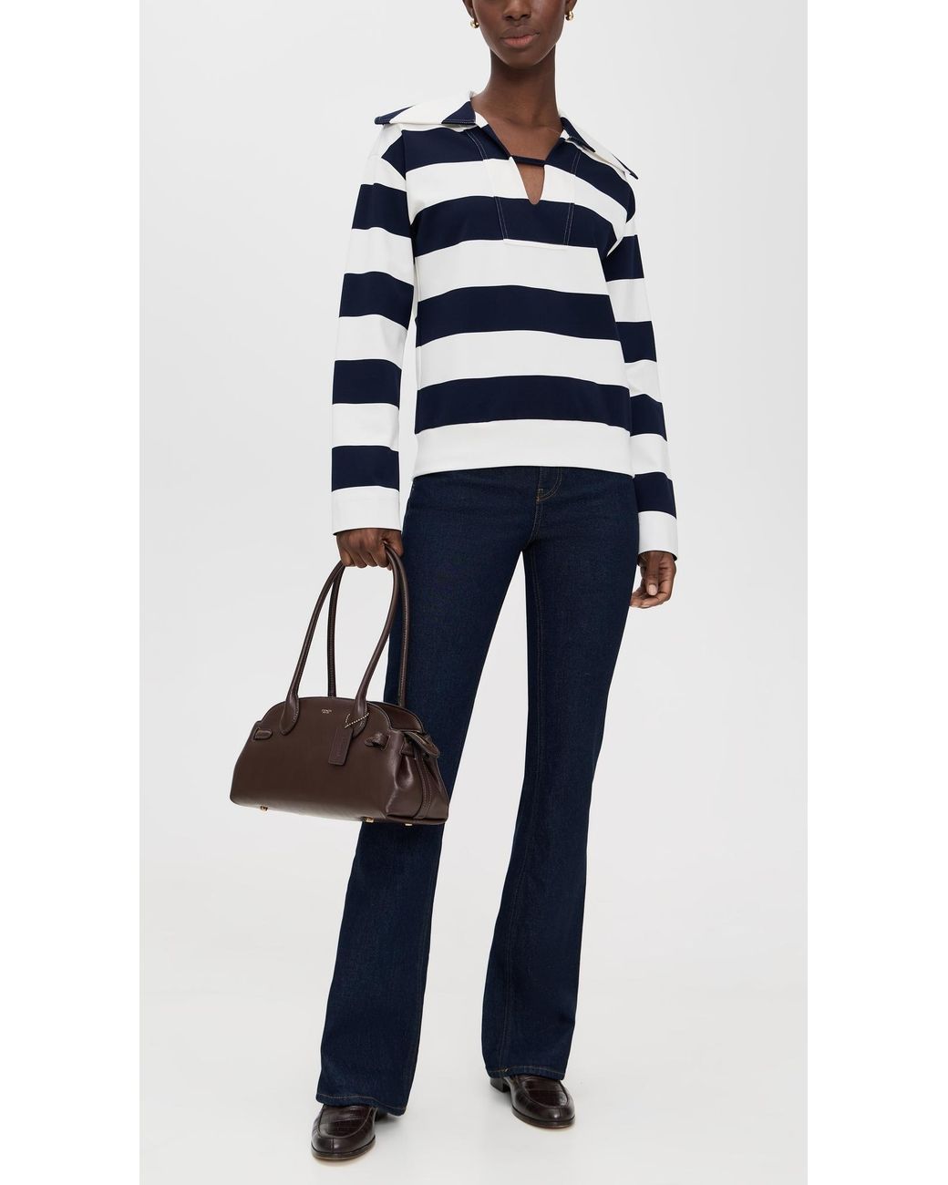 ALIGNE Blue Straight Flare Jeans