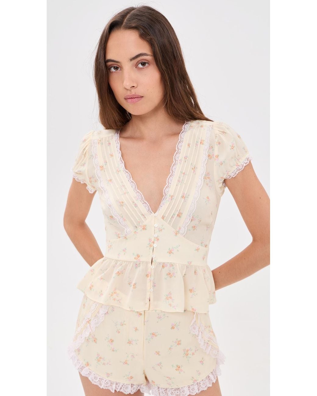LoveShackFancy Multicolor Bondy Top