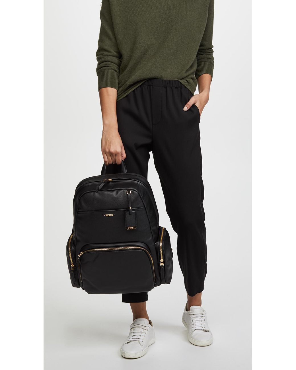 Tumi Calais Leather Backpack in Black | Lyst