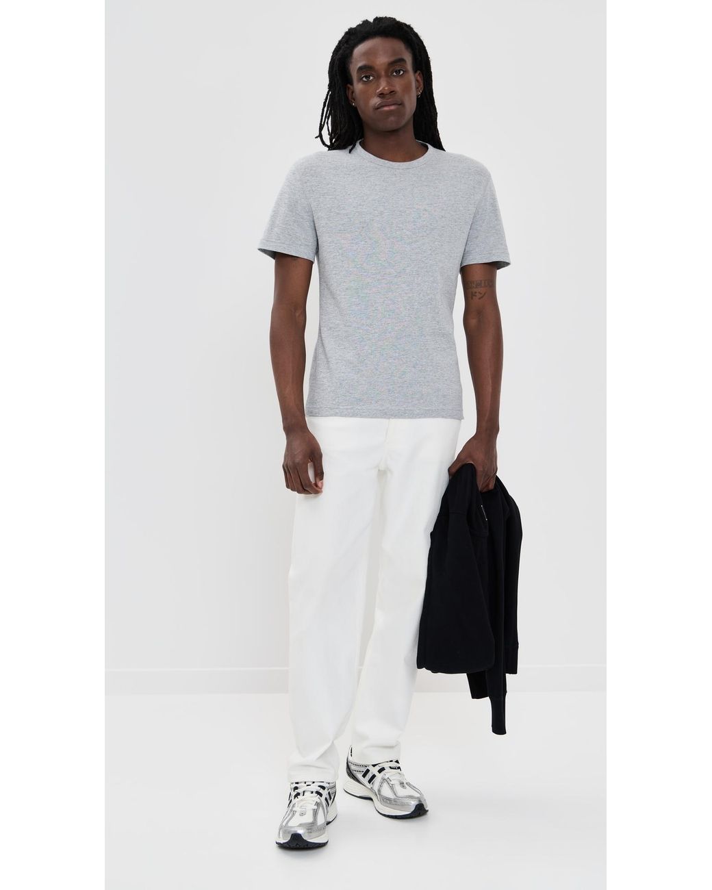 Reigning Champ Black 1X1 Slub Slim T-Shirt for men