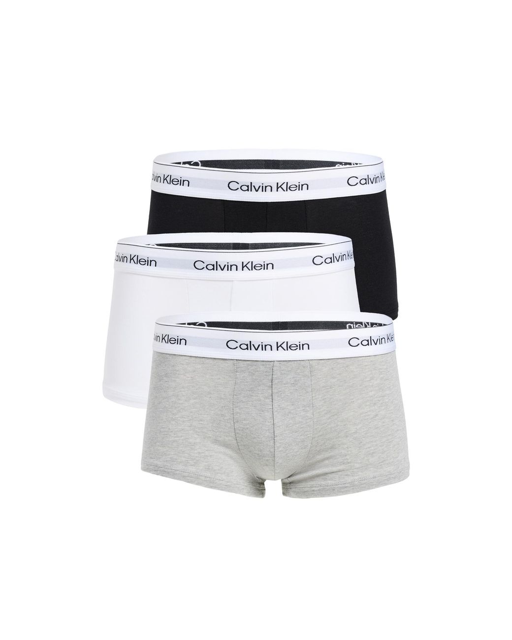 Calvin Klein White Icon Cotton Stretch 3 Pack Low Rise Trunks for men