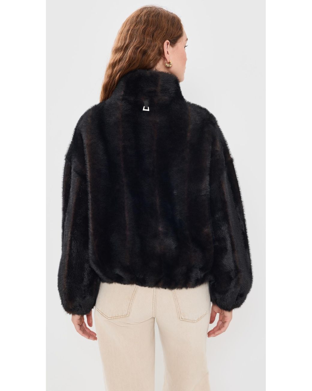 Apparis Black Iris Shaved Mink Bomber Jacket
