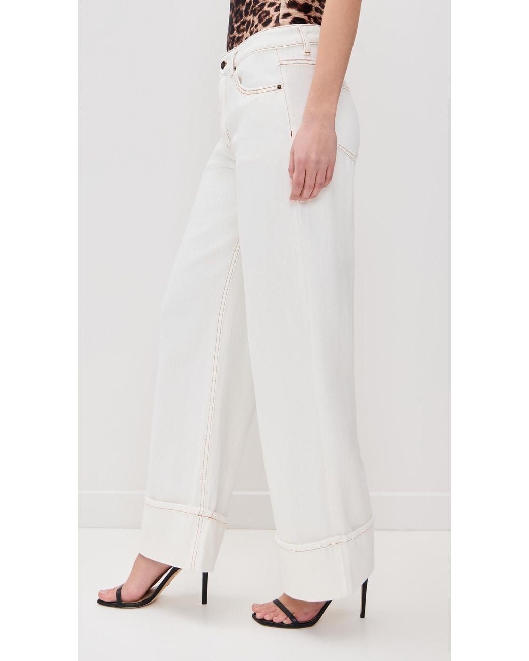 Lioness White Top Model Cuffed Jeans