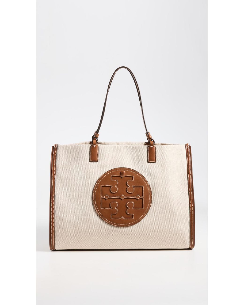 Tory Burch Ella Canvas Tote in Natural | Lyst