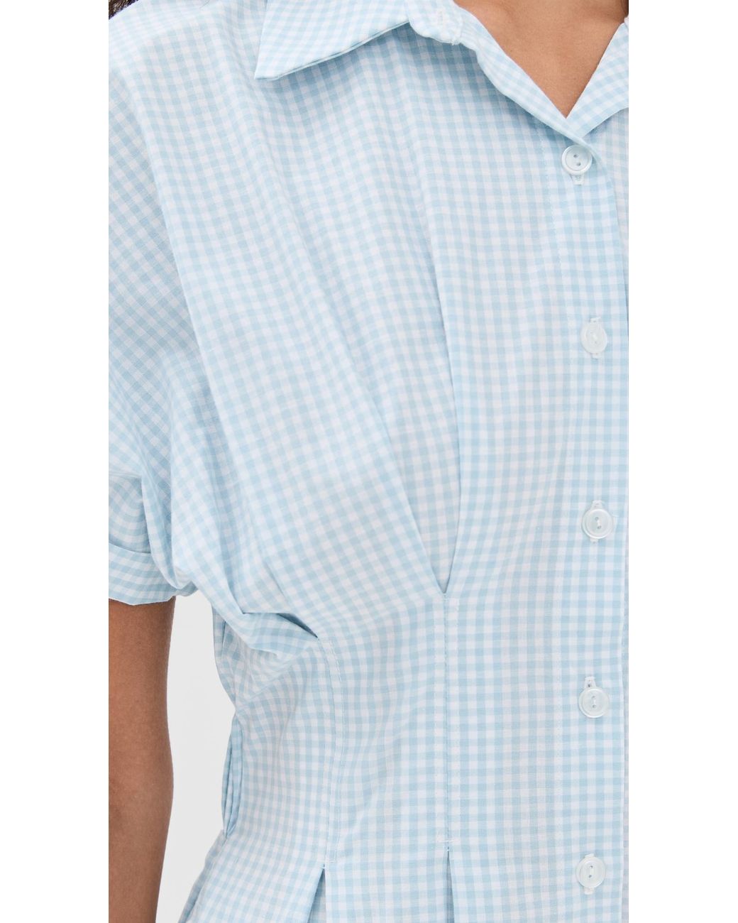 Le Bos Blue Roberta Button Down Dress
