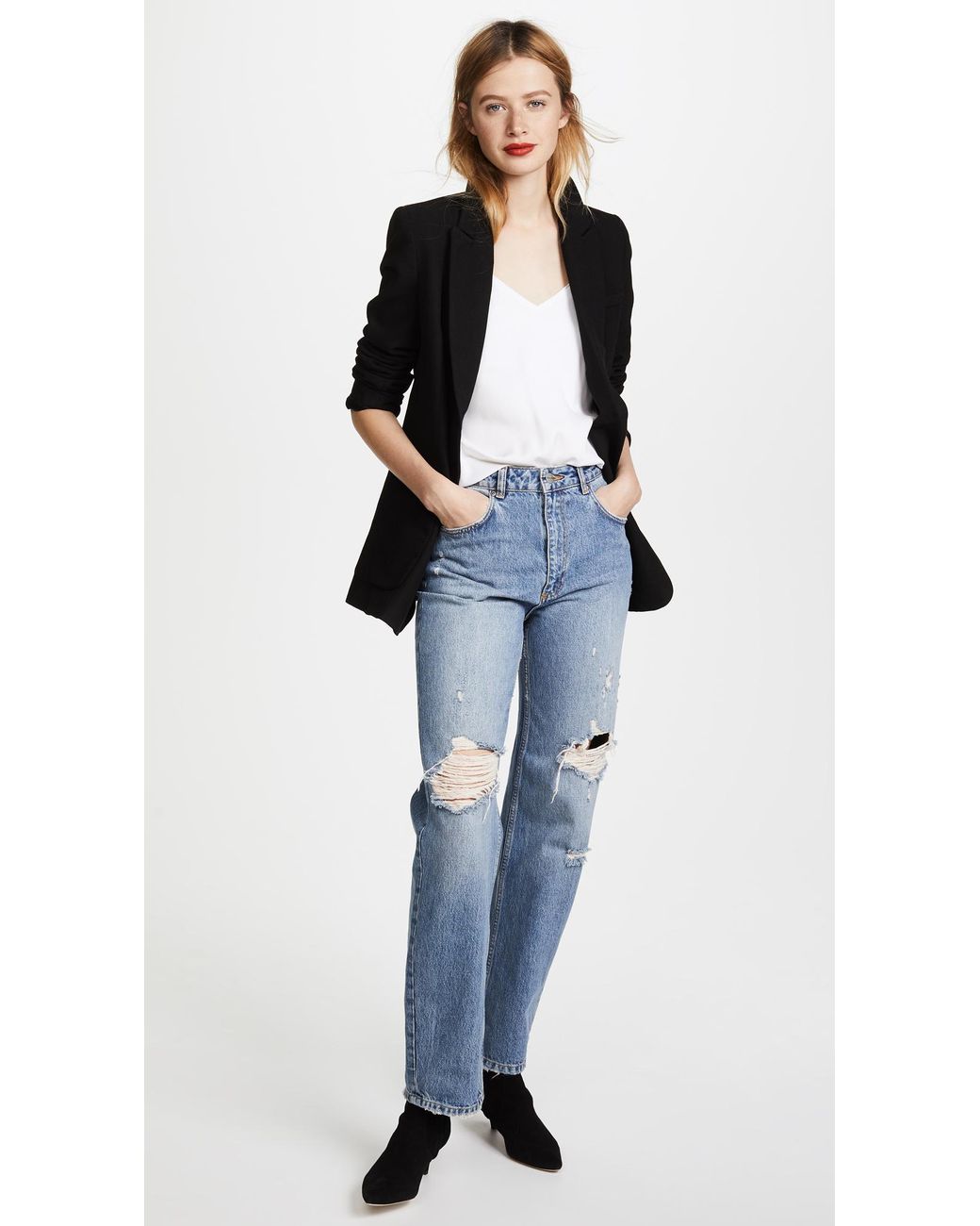 Anine Bing Classic Fit Blazer in Black