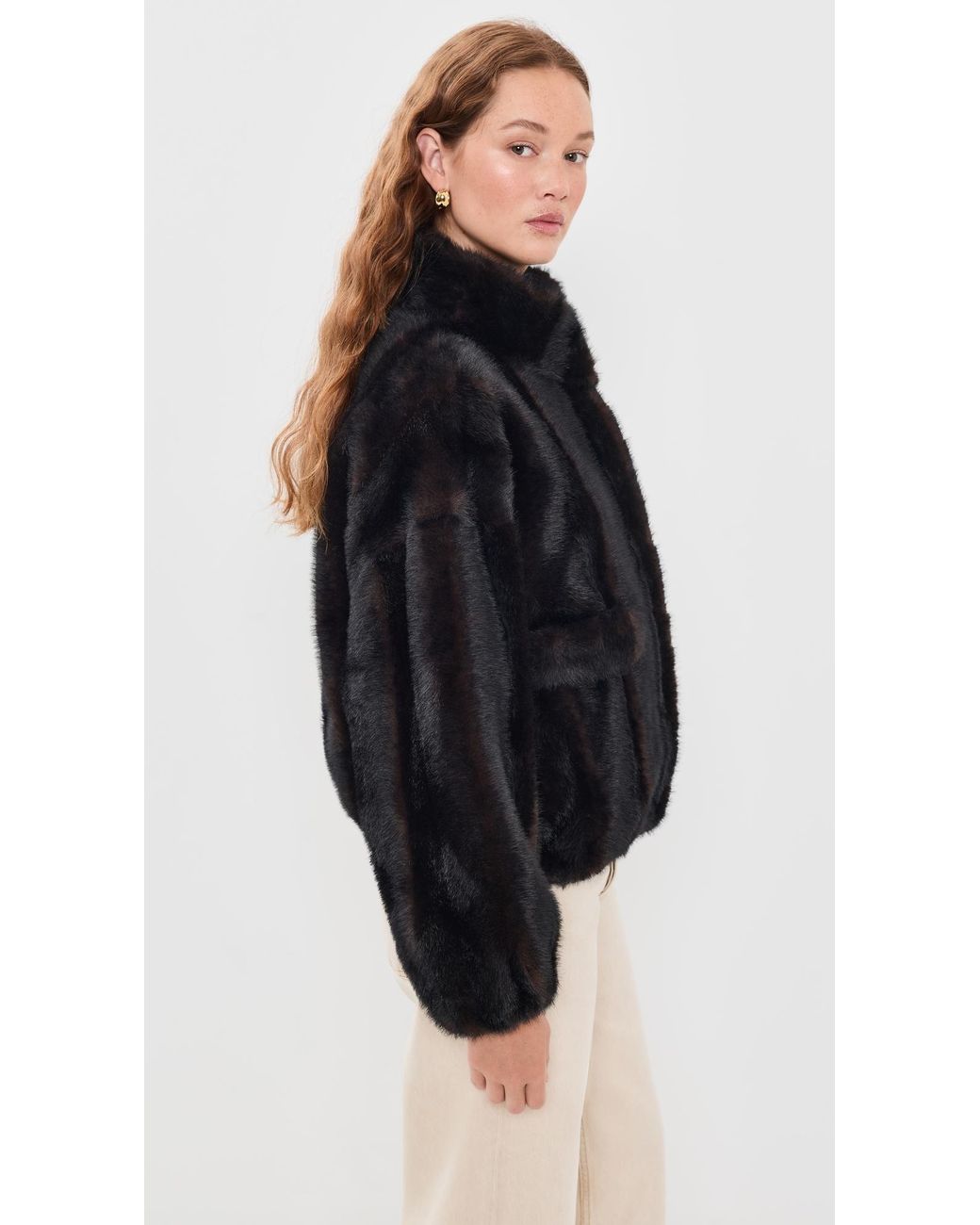 Apparis Black Iris Shaved Mink Bomber Jacket
