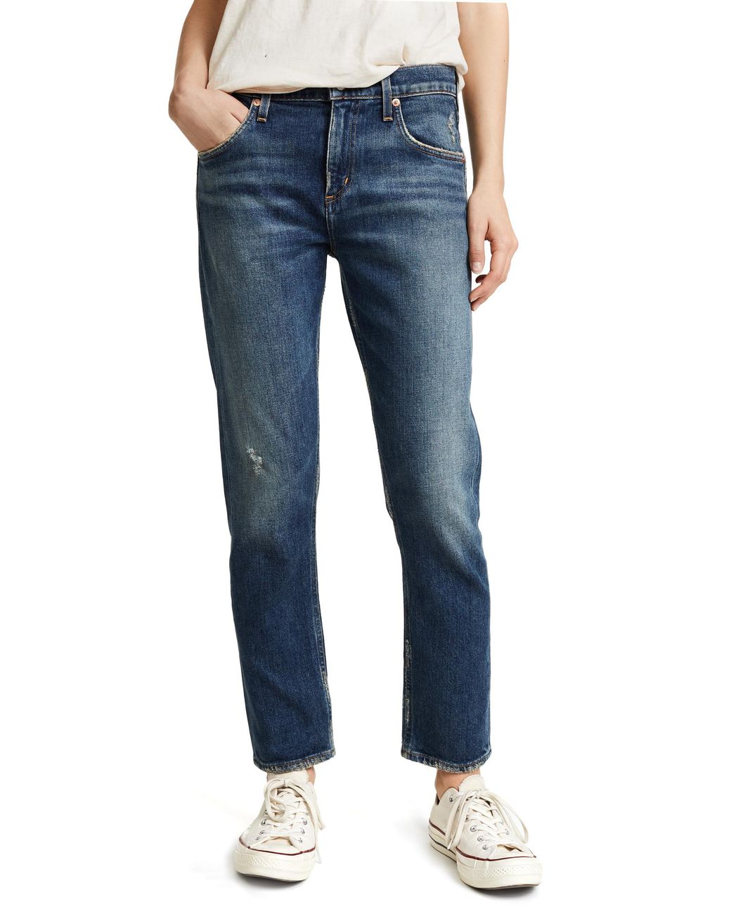 Isabel Mid Rise Slim Straight Jeans 