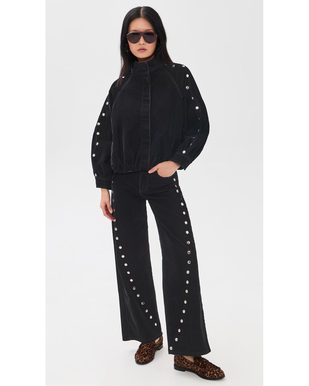 Sixxta Black Corduroy Bomber Jacket
